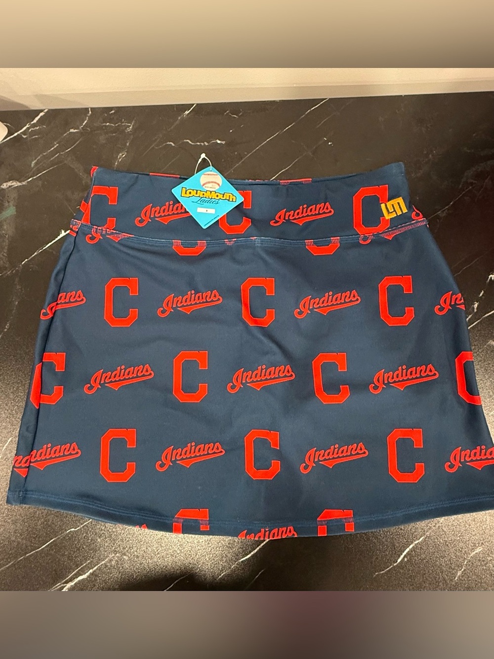 Loudmouth Women’s Golf Active Skirt shorts Cleveland Indians Blue Red medium NWT